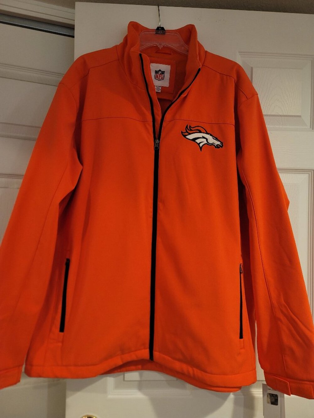 Denver Broncos Soft Shell Jacket Mens 2XL NFL Team Apparel Orange NWT